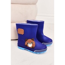 Vaikiški batai nuo lietaus su meškiuku tamsiai mėlynos spalvos