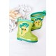 Vaikų lietaus batai su ančių žalia spalva