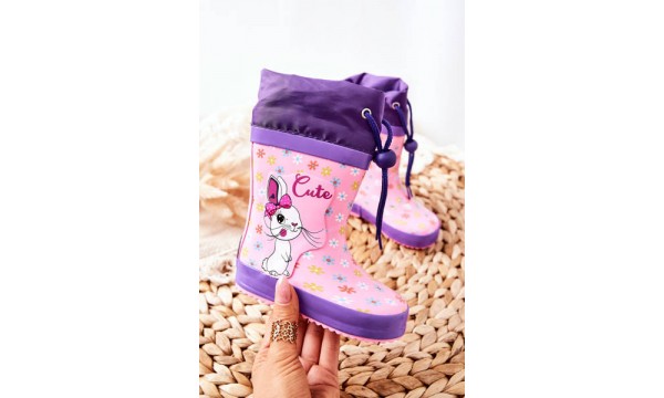 Vaikiški guminiai „Galoshes“ batai „Pink Rabbit Hekamna“