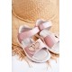 Odiniai vaikiški sandalai su lipnia juostele Pink Catia