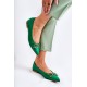 Moteriškos odinės balerinos špicuose su puošmena Green Carlos