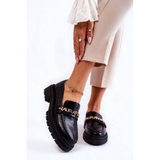 Leather Loafers Letters La.Fi 210001B-PU Black