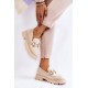 Moteriški zomšiniai platforminiai batai smėlio spalvos Deira