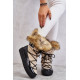 Moteriški suvarstomi sniego batai smėlio ir juodos spalvos Santero