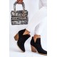 Moteriški batai su zomšiniais ažūriniais juodais atspalviais