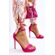 Elegantiški zomšiniai sandalai ant aukštakulnių fuksijos spalvos Averie