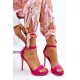 Elegantiški zomšiniai sandalai ant aukštakulnių fuksijos spalvos Averie