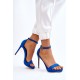 Elegantiški zomšiniai sandalai ant aukštakulnių mėlynos spalvos Averie
