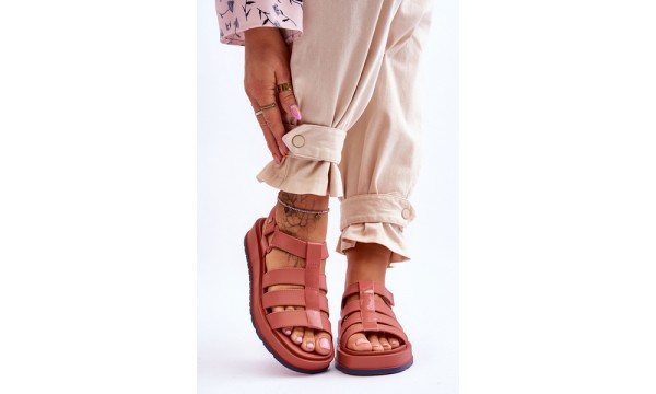 ZAXY moteriškos veganiškos Velcro sandalai JJ285016 Dusty Pink