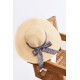 Madinga kepurė su medžiaga Bow šviesiai smėlio spalvos
