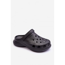 Putplasčio „Crocs“ sandalai ant stambaus pado juodos spalvos „Katniss“.