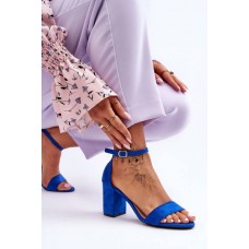 Zomšiniai aukštakulniai sandalai Blue Madame