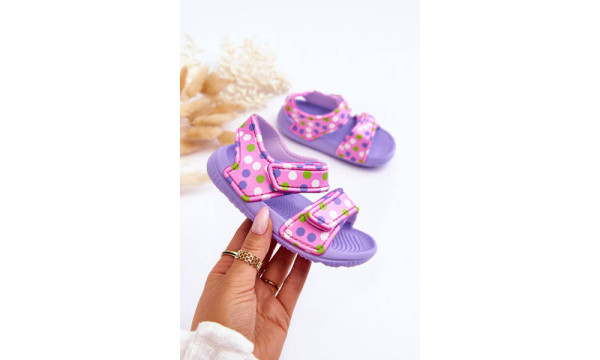 Vaikiškos porolono šviesaus rašto sandalai Violetinės rožinės spalvos Malaga