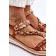 Patogūs moteriški sandalai su pleištiniais ruda Jodie
