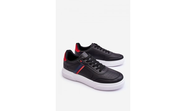 Vyriški klasikiniai sportiniai batai juodos ir raudonos spalvos Enrique