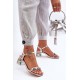 Moteriški sandalai su aukštakulniais sidabriniais kristalais SBarski MR1037-01