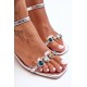 Moteriški sandalai su aukštakulniais sidabriniais kristalais SBarski MR1037-01