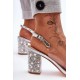 Skaidrūs stilingi papuošti sandalai Sidabriniai SBarski MR1037-18