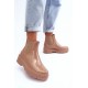 Moteriški lakuoti platforminiai batai Big Star MM274396 smėlio spalvos