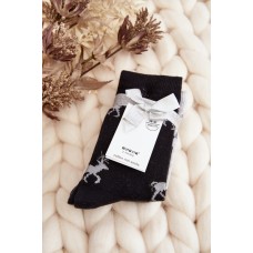 Dámské 3-balení vánočních ponožek sněhové Slavnostní šedá a tmavě modrá