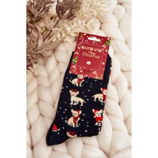 Pánské vánoční bavlněné ponožky s černými soby