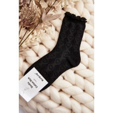 Dámské černé vzorované ponožky