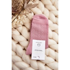 Dámské bavlněné ponožky s potiskem růžové
