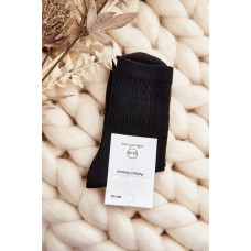Dámské bavlněné ponožky s potiskem černé