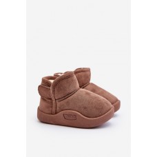 Dětské zimní boty s kožíškem v hnědé barvě Benigna