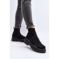 Černé dámské boty s masivní podrážkou Elipara