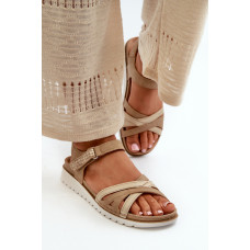 Pohodlné a lehké dámské sandály na suchý zip Inblu CN000041 béžovo-zlaté